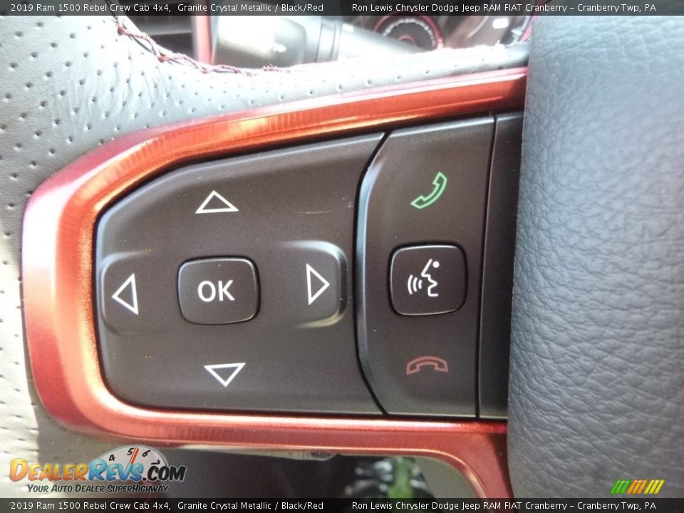 2019 Ram 1500 Rebel Crew Cab 4x4 Granite Crystal Metallic / Black/Red Photo #20