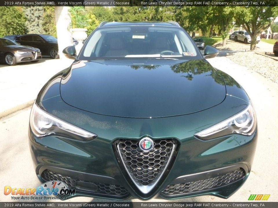 2019 Alfa Romeo Stelvio AWD Verde Visconti (Green) Metallic / Chocolate Photo #12