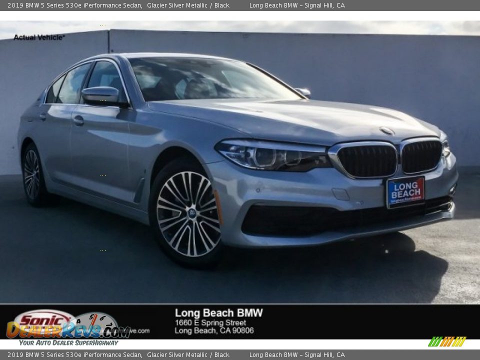 2019 BMW 5 Series 530e iPerformance Sedan Glacier Silver Metallic / Black Photo #1