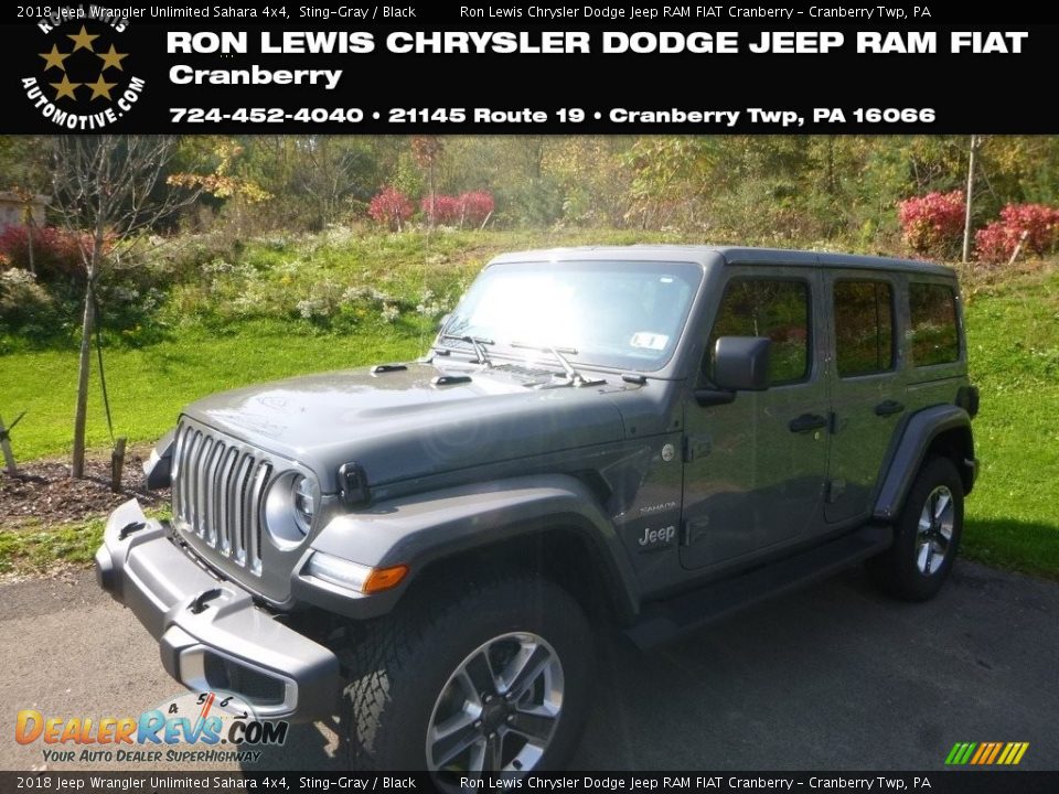 2018 Jeep Wrangler Unlimited Sahara 4x4 Sting-Gray / Black Photo #1