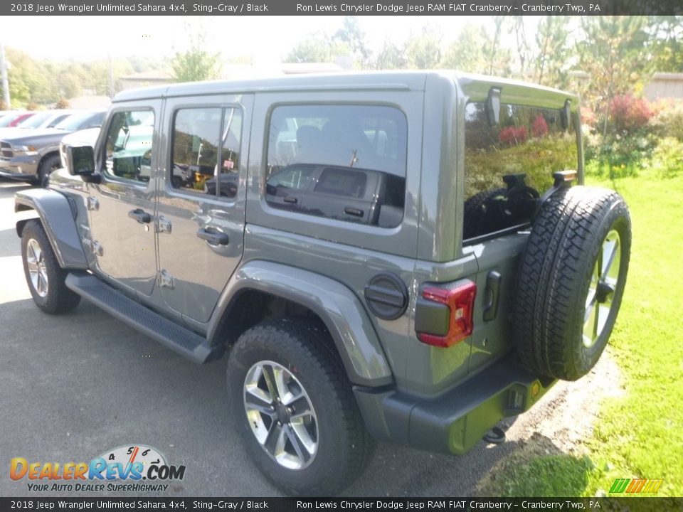 2018 Jeep Wrangler Unlimited Sahara 4x4 Sting-Gray / Black Photo #3