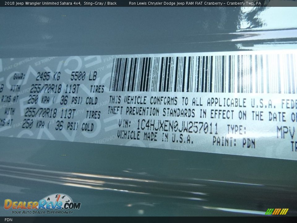 Jeep Color Code PDN Sting-Gray