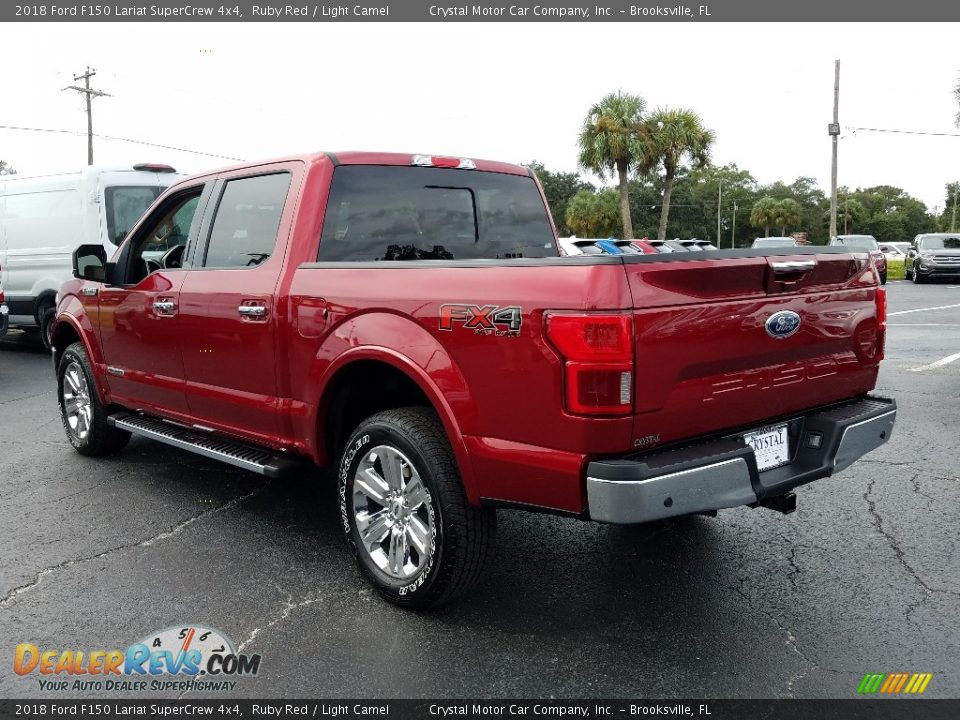 2018 Ford F150 Lariat SuperCrew 4x4 Ruby Red / Light Camel Photo #3