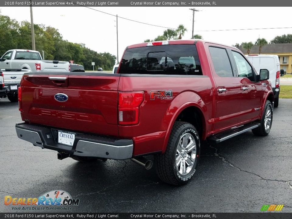 2018 Ford F150 Lariat SuperCrew 4x4 Ruby Red / Light Camel Photo #5