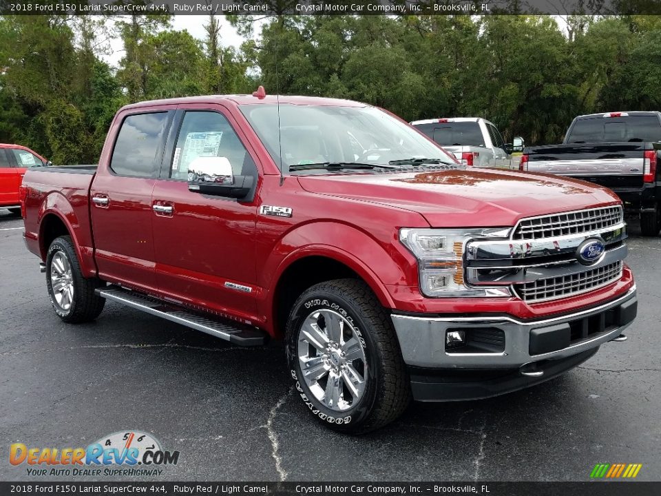 2018 Ford F150 Lariat SuperCrew 4x4 Ruby Red / Light Camel Photo #7