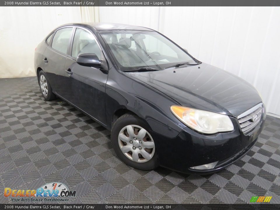 2008 Hyundai Elantra GLS Sedan Black Pearl / Gray Photo #2