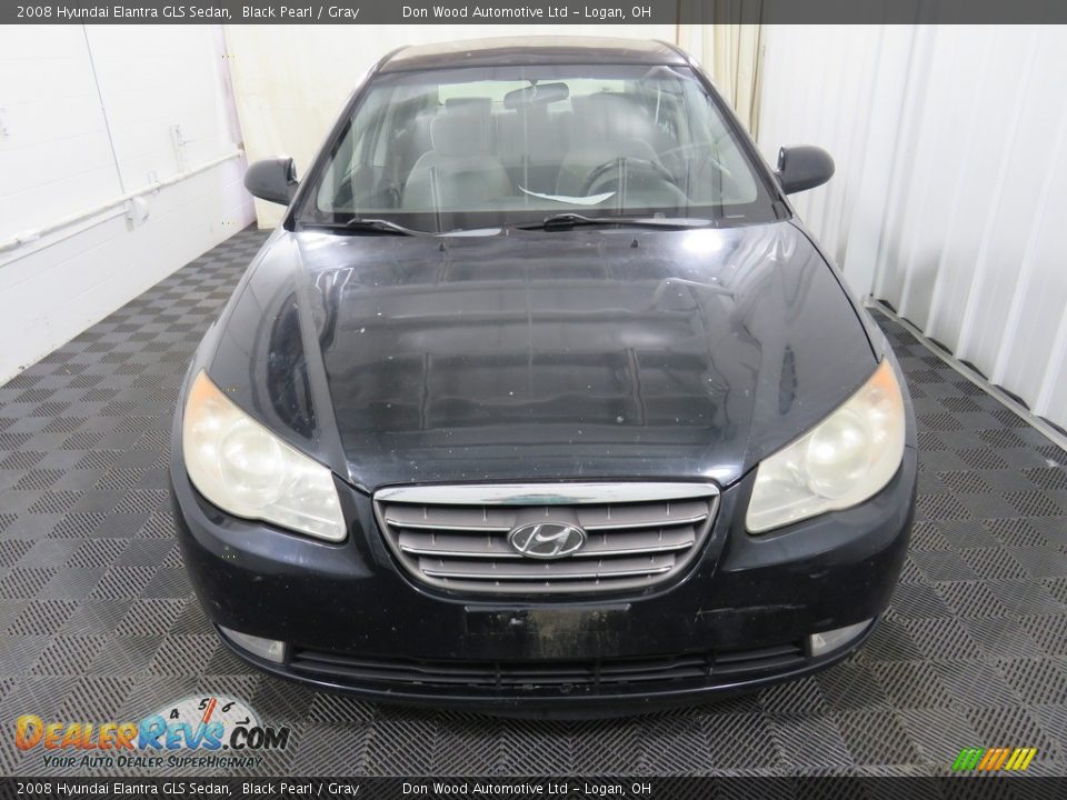 2008 Hyundai Elantra GLS Sedan Black Pearl / Gray Photo #3