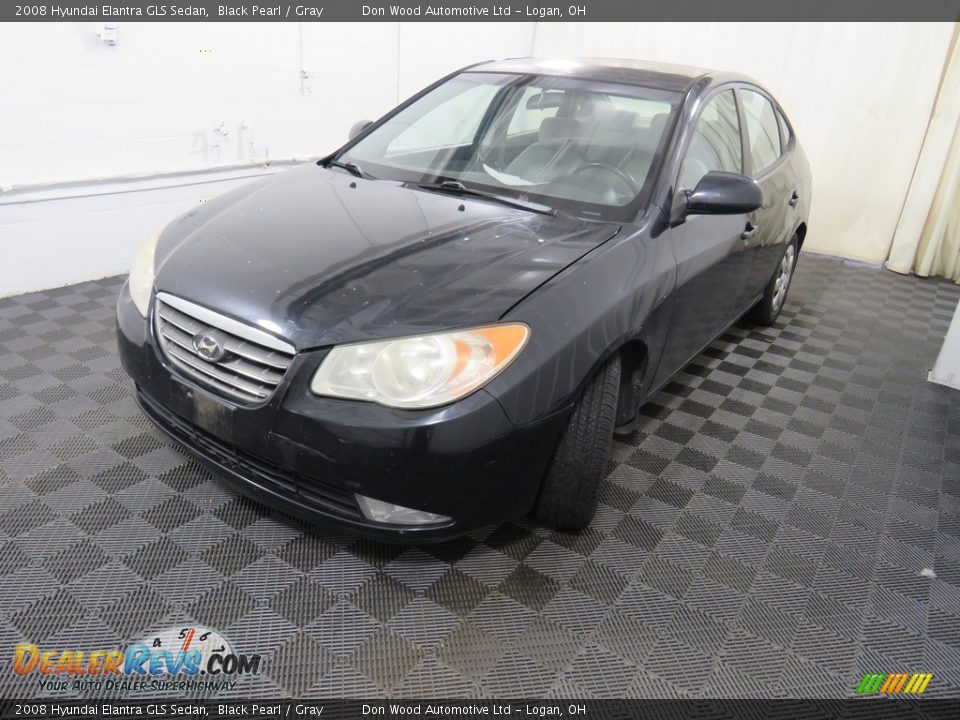 2008 Hyundai Elantra GLS Sedan Black Pearl / Gray Photo #4