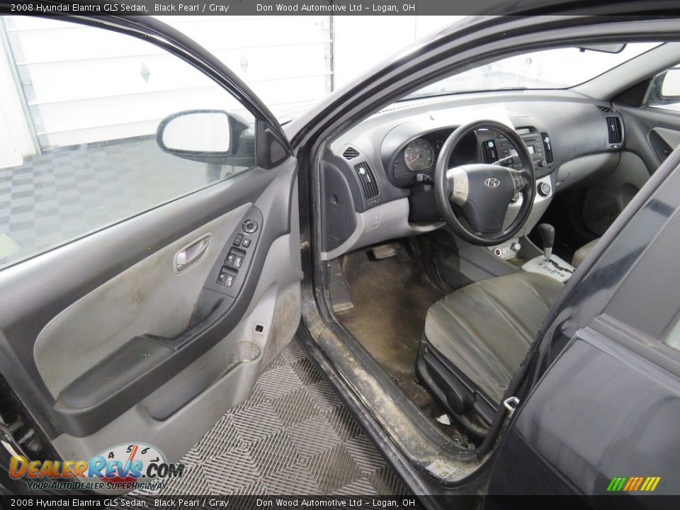 2008 Hyundai Elantra GLS Sedan Black Pearl / Gray Photo #5