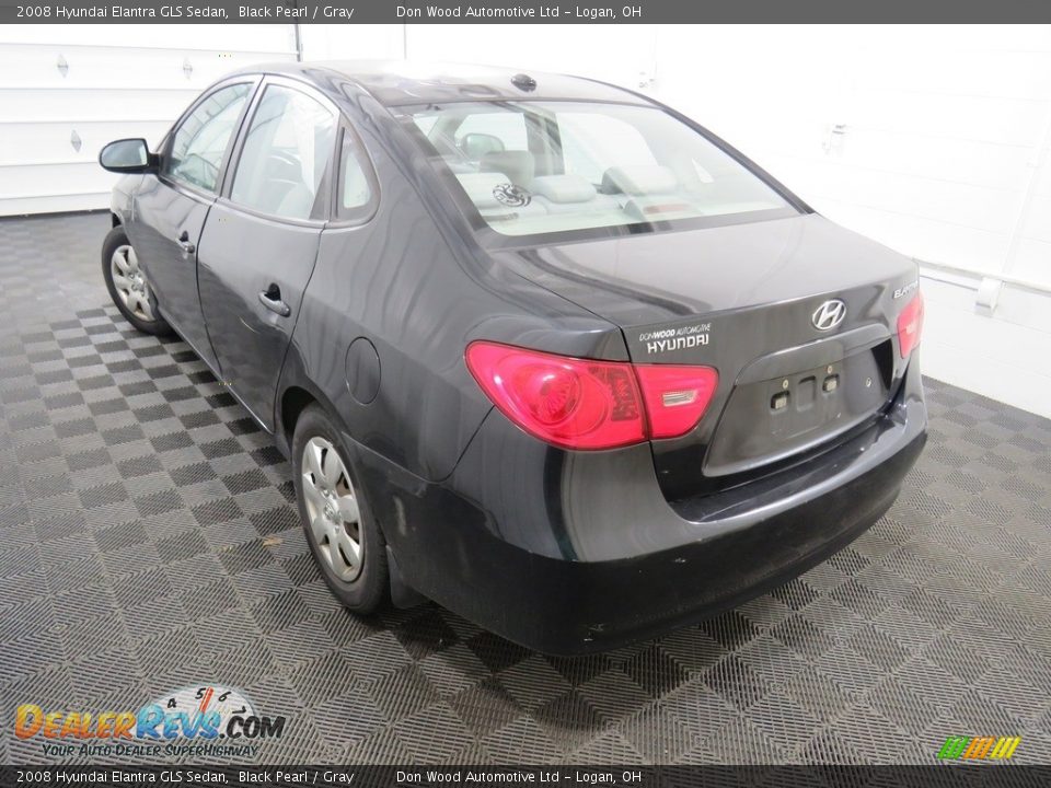 2008 Hyundai Elantra GLS Sedan Black Pearl / Gray Photo #6