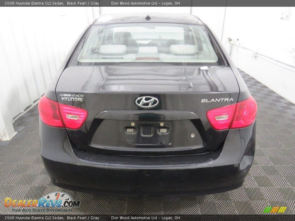 2008 Hyundai Elantra GLS Sedan Black Pearl / Gray Photo #7