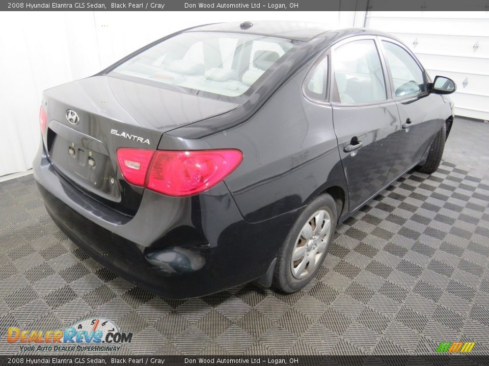 2008 Hyundai Elantra GLS Sedan Black Pearl / Gray Photo #8