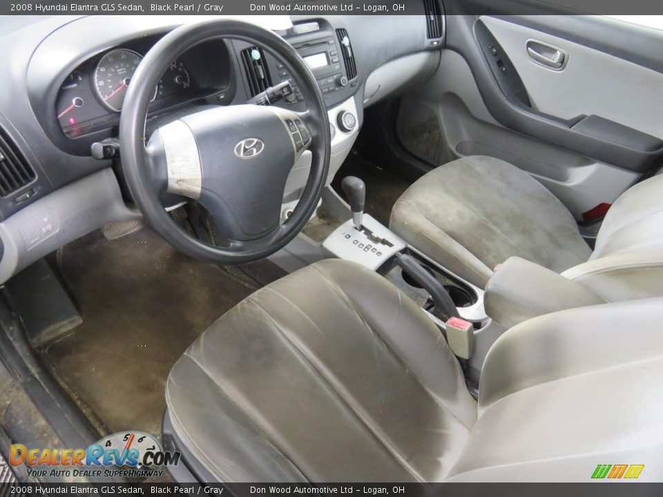 2008 Hyundai Elantra GLS Sedan Black Pearl / Gray Photo #9