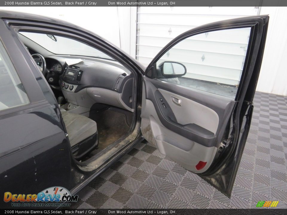 2008 Hyundai Elantra GLS Sedan Black Pearl / Gray Photo #12