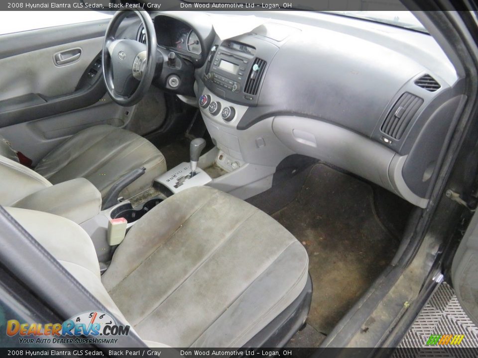 2008 Hyundai Elantra GLS Sedan Black Pearl / Gray Photo #13
