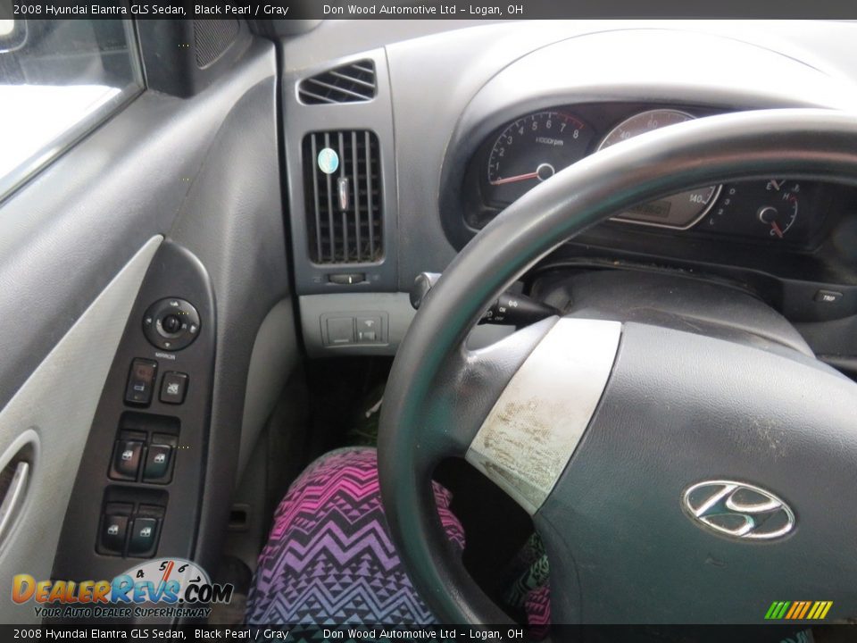 2008 Hyundai Elantra GLS Sedan Black Pearl / Gray Photo #14