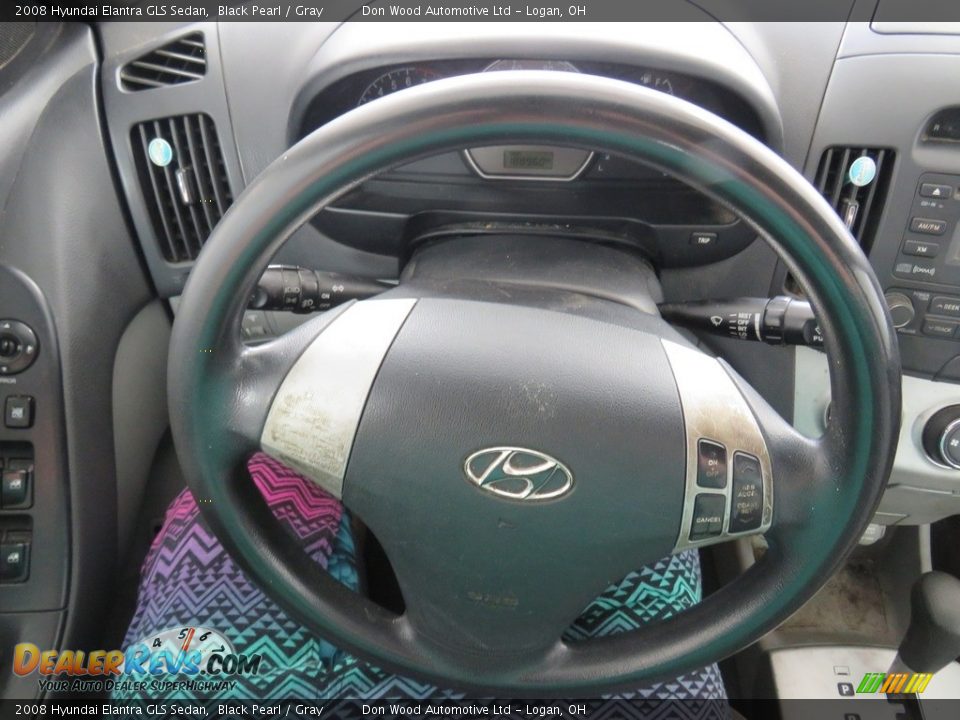 2008 Hyundai Elantra GLS Sedan Black Pearl / Gray Photo #15