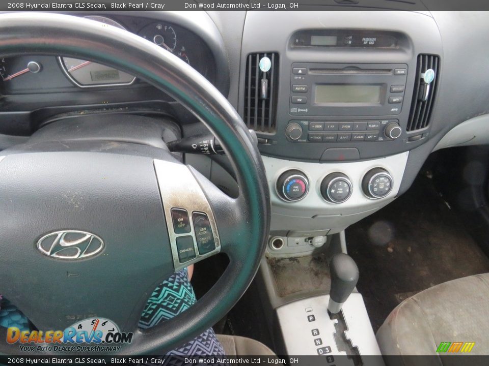 2008 Hyundai Elantra GLS Sedan Black Pearl / Gray Photo #16