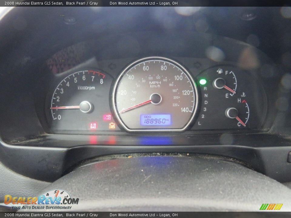 2008 Hyundai Elantra GLS Sedan Black Pearl / Gray Photo #18