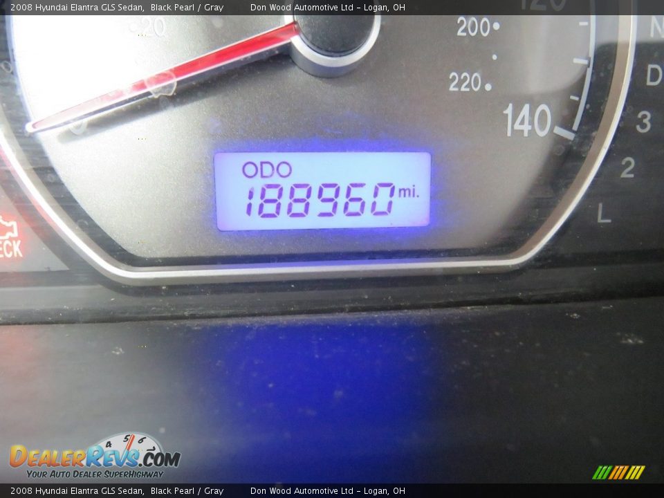 2008 Hyundai Elantra GLS Sedan Black Pearl / Gray Photo #19