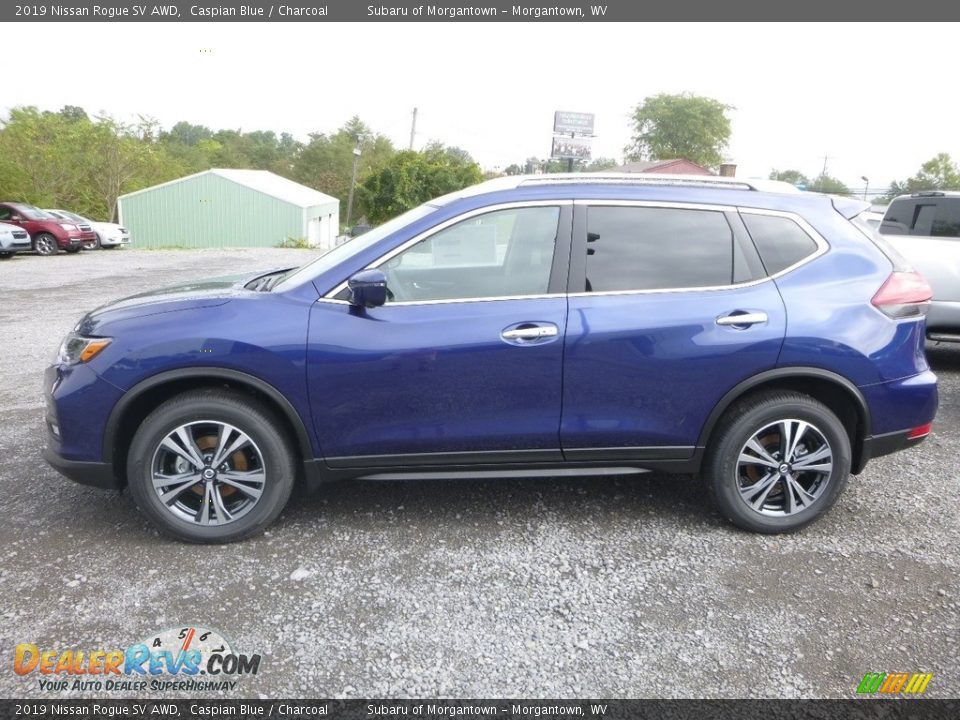 Caspian Blue 2019 Nissan Rogue SV AWD Photo #7