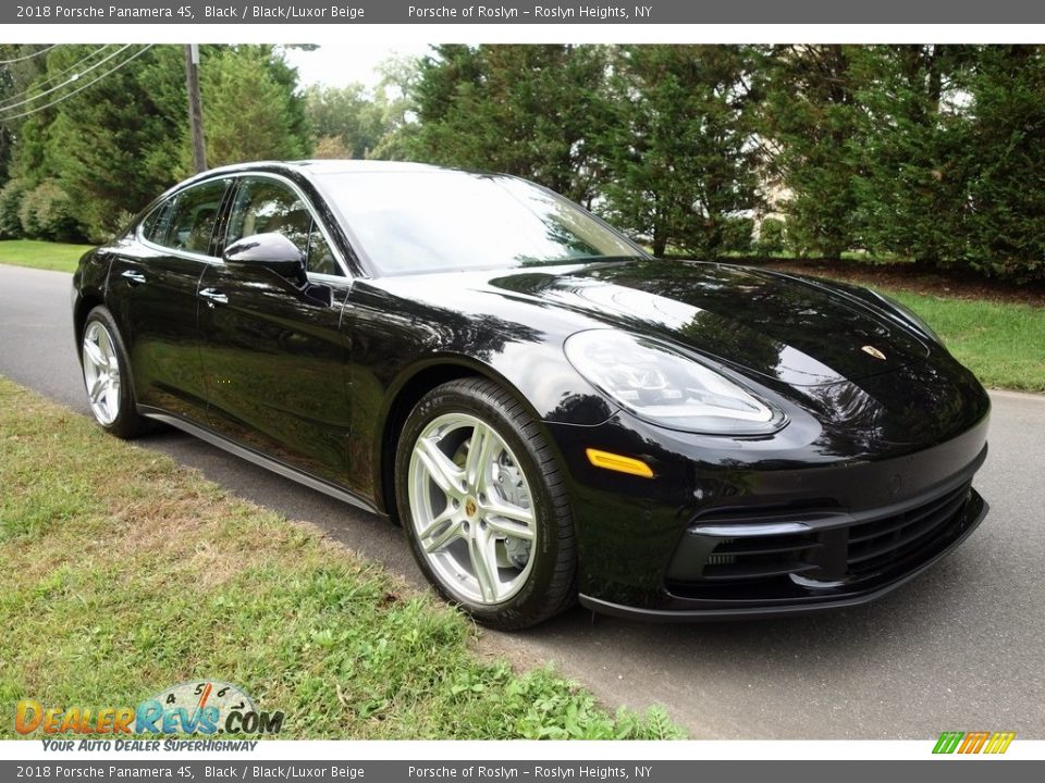 2018 Porsche Panamera 4S Black / Black/Luxor Beige Photo #1