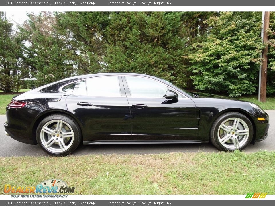 2018 Porsche Panamera 4S Black / Black/Luxor Beige Photo #3