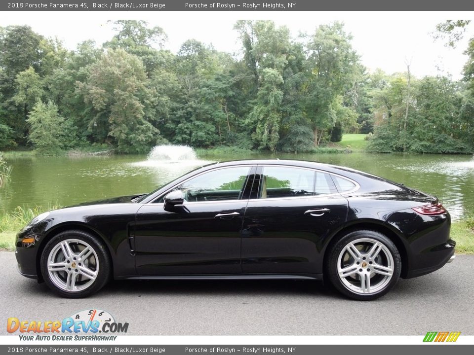 2018 Porsche Panamera 4S Black / Black/Luxor Beige Photo #7