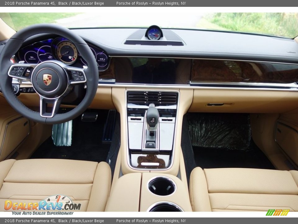 2018 Porsche Panamera 4S Black / Black/Luxor Beige Photo #14