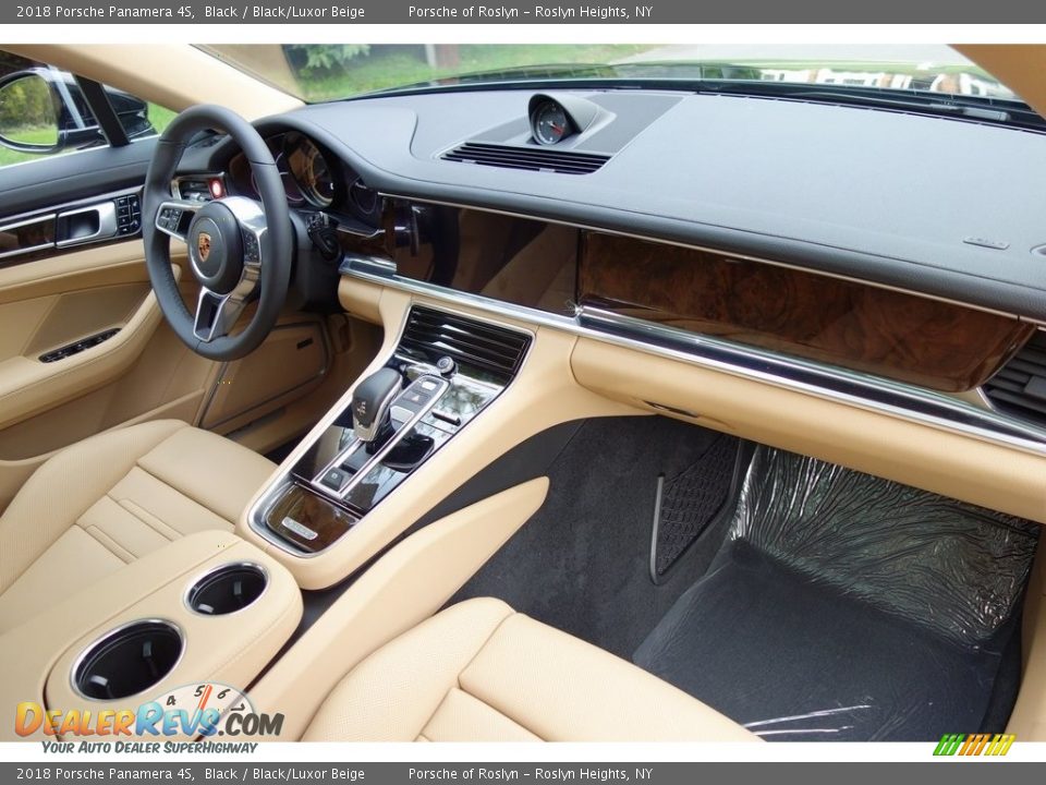 2018 Porsche Panamera 4S Black / Black/Luxor Beige Photo #16