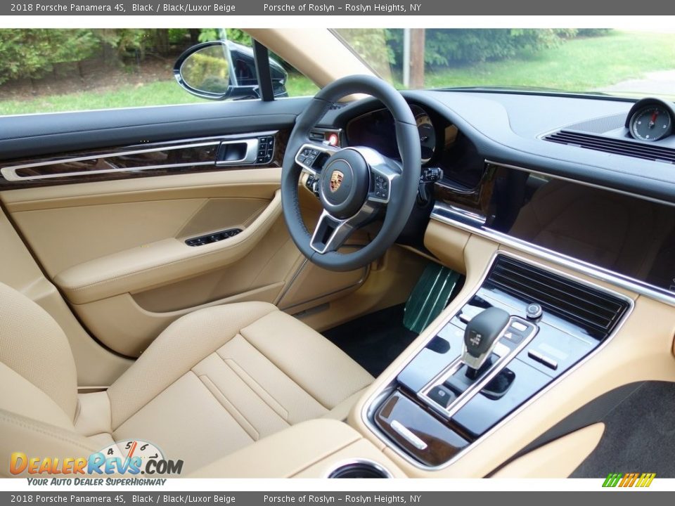 2018 Porsche Panamera 4S Black / Black/Luxor Beige Photo #17