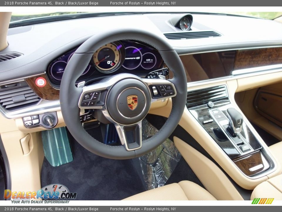 2018 Porsche Panamera 4S Black / Black/Luxor Beige Photo #20