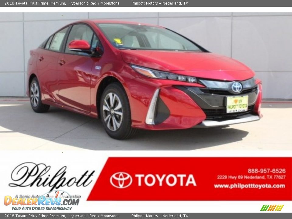 2018 Toyota Prius Prime Premium Hypersonic Red / Moonstone Photo #1