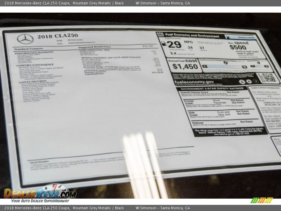 2018 Mercedes-Benz CLA 250 Coupe Mountain Grey Metallic / Black Photo #11