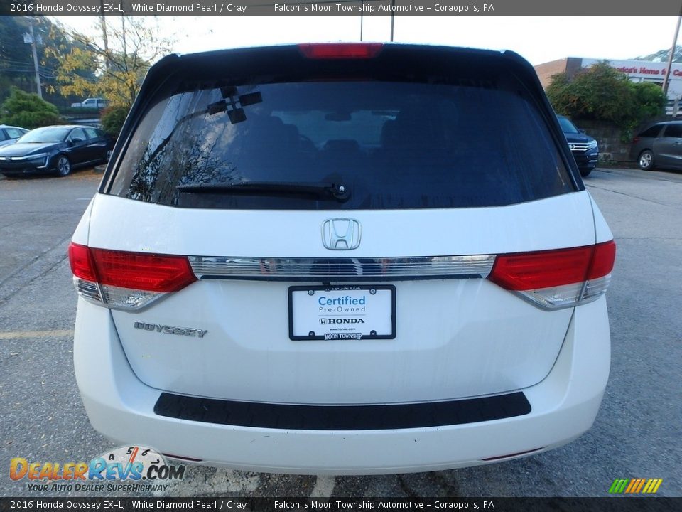 2016 Honda Odyssey EX-L White Diamond Pearl / Gray Photo #4