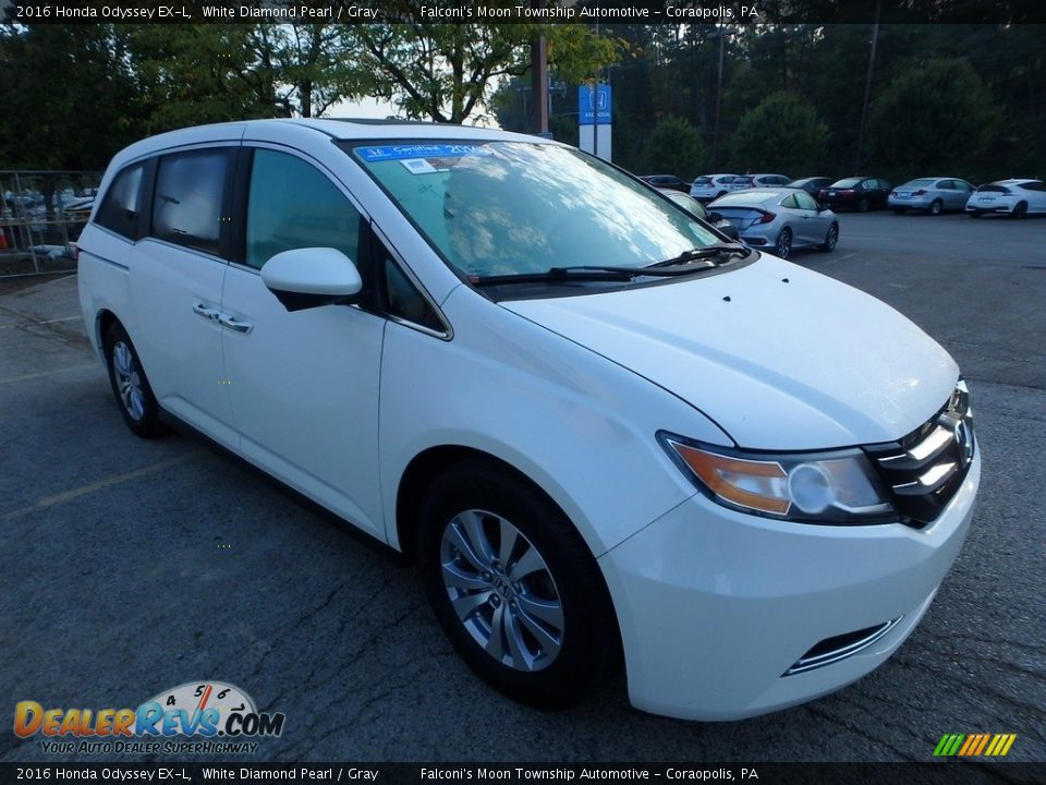 2016 Honda Odyssey EX-L White Diamond Pearl / Gray Photo #7