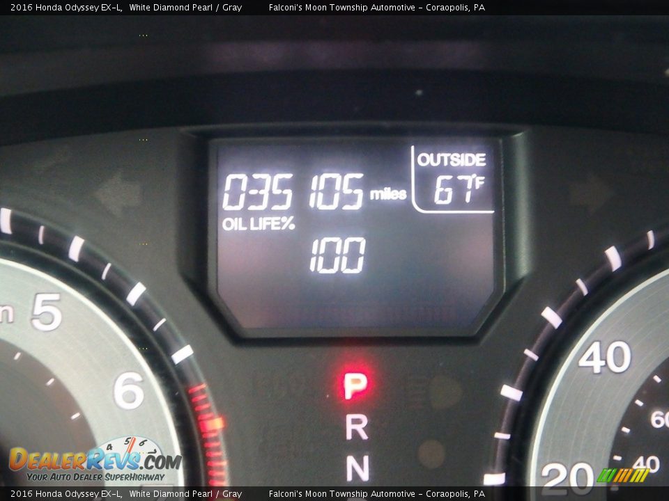 2016 Honda Odyssey EX-L White Diamond Pearl / Gray Photo #24