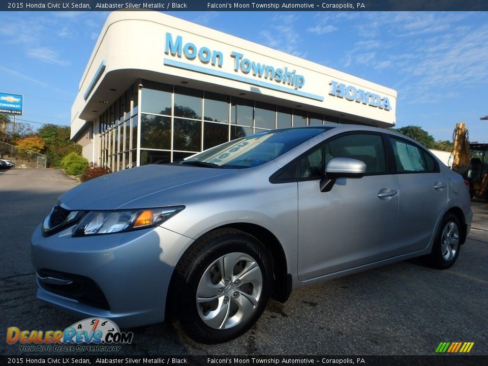 2015 Honda Civic LX Sedan Alabaster Silver Metallic / Black Photo #1