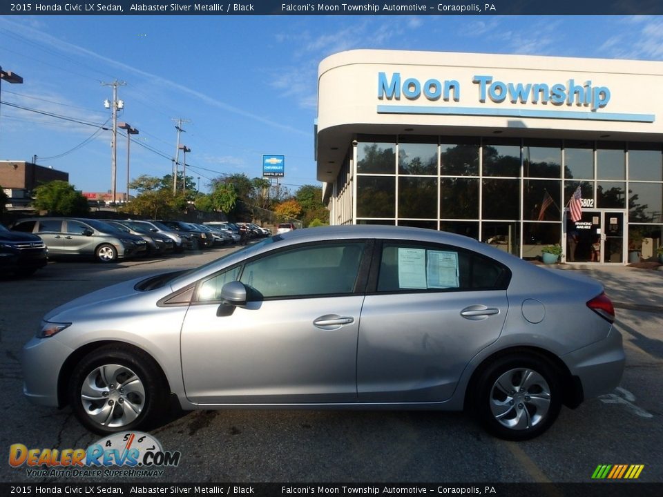 2015 Honda Civic LX Sedan Alabaster Silver Metallic / Black Photo #2