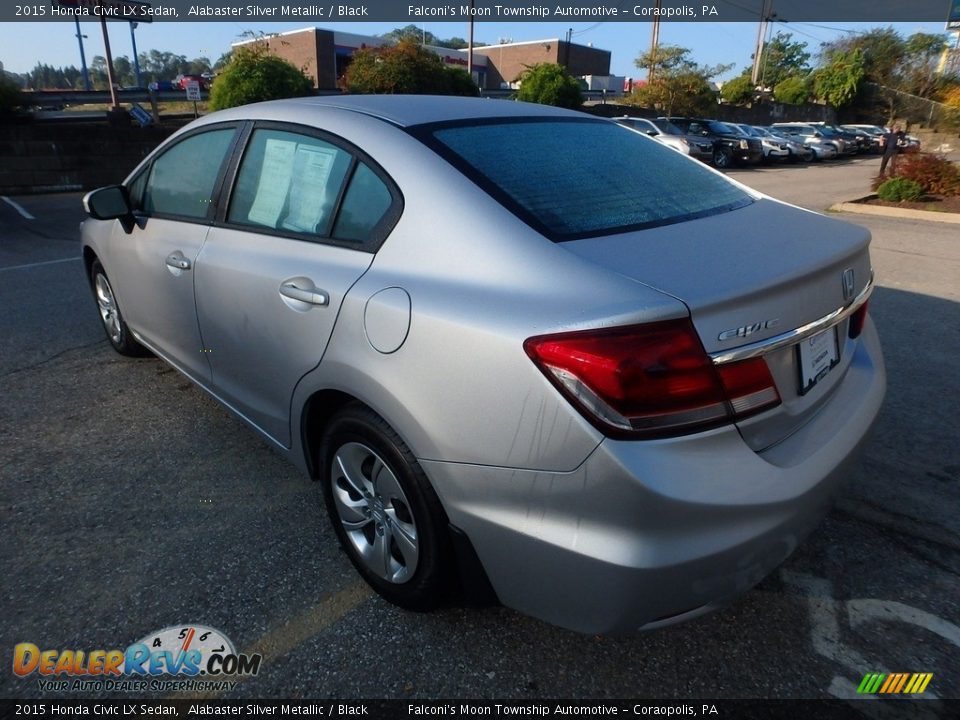 2015 Honda Civic LX Sedan Alabaster Silver Metallic / Black Photo #3