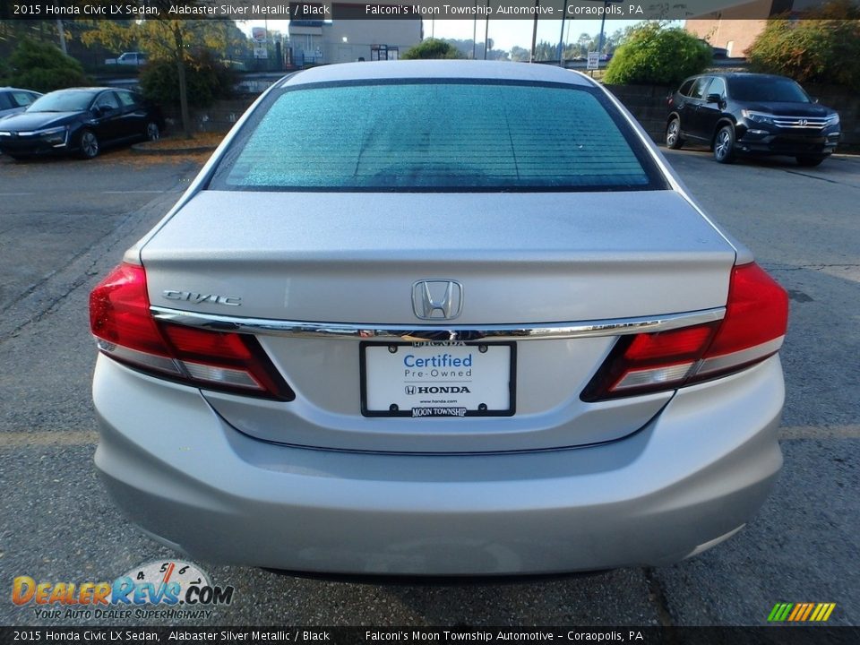 2015 Honda Civic LX Sedan Alabaster Silver Metallic / Black Photo #4