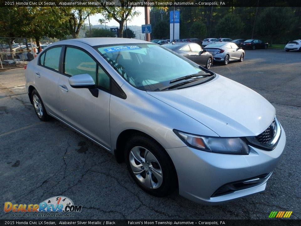 2015 Honda Civic LX Sedan Alabaster Silver Metallic / Black Photo #6