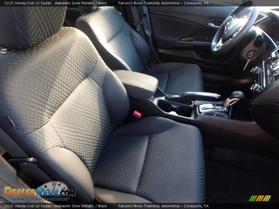 2015 Honda Civic LX Sedan Alabaster Silver Metallic / Black Photo #9