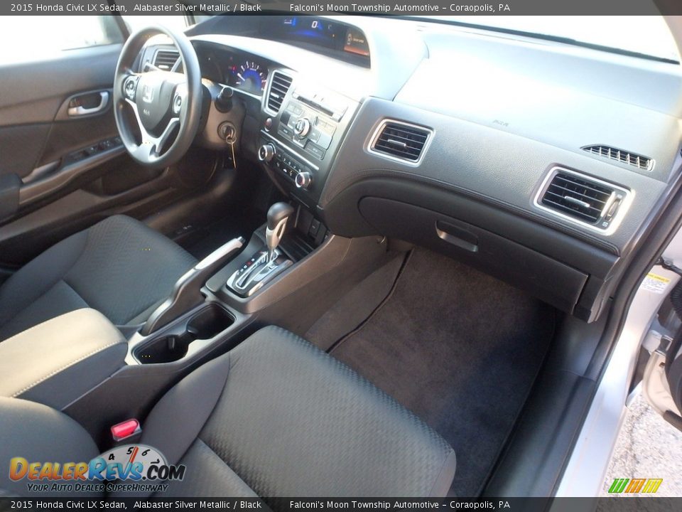 2015 Honda Civic LX Sedan Alabaster Silver Metallic / Black Photo #10