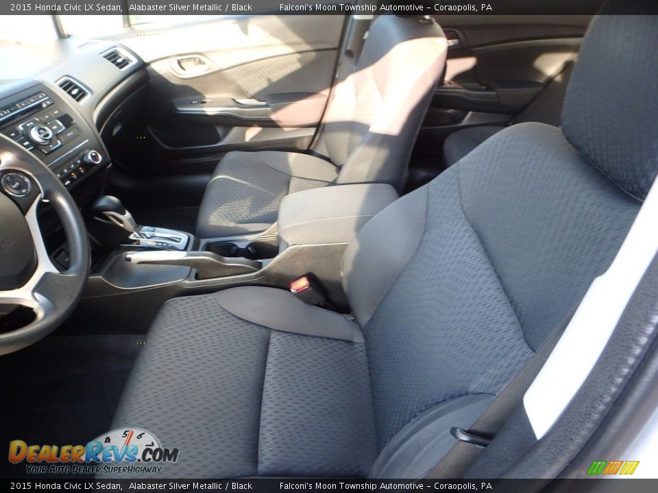 2015 Honda Civic LX Sedan Alabaster Silver Metallic / Black Photo #14