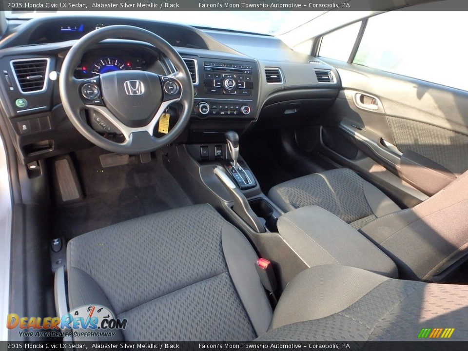 2015 Honda Civic LX Sedan Alabaster Silver Metallic / Black Photo #16