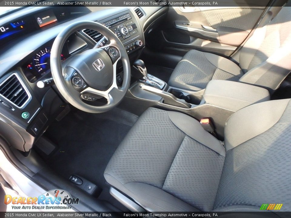 2015 Honda Civic LX Sedan Alabaster Silver Metallic / Black Photo #19