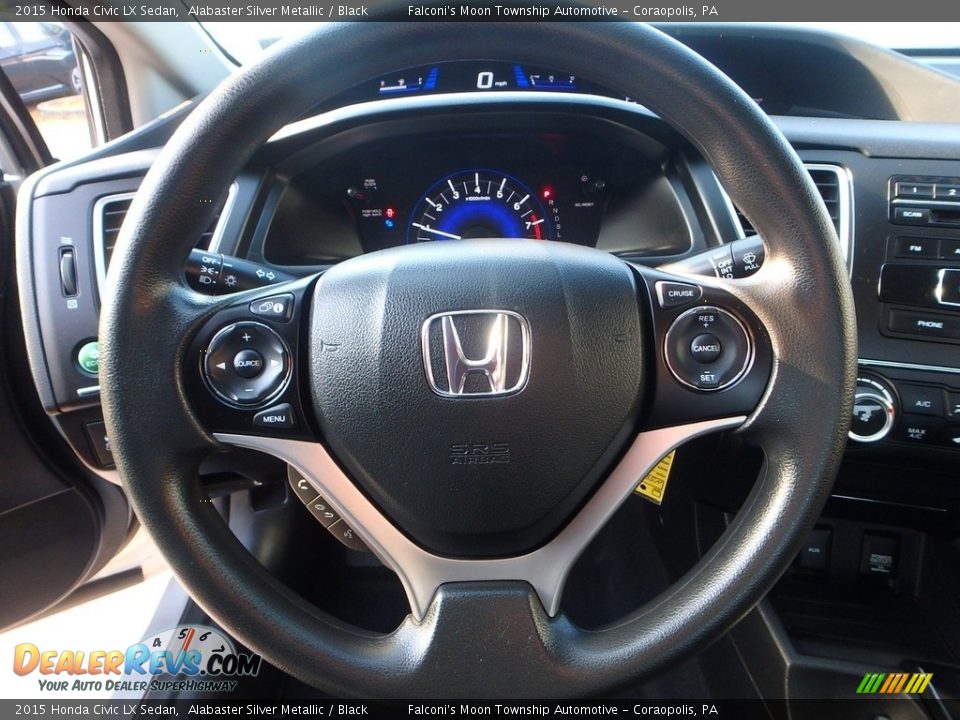 2015 Honda Civic LX Sedan Alabaster Silver Metallic / Black Photo #21