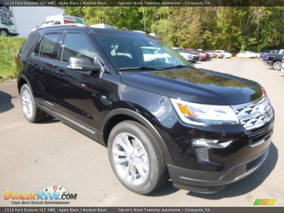 2019 Ford Explorer XLT 4WD Agate Black / Medium Black Photo #3