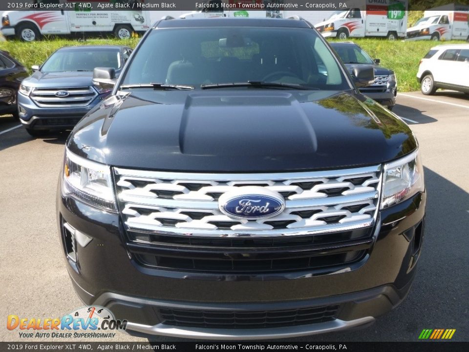 2019 Ford Explorer XLT 4WD Agate Black / Medium Black Photo #4